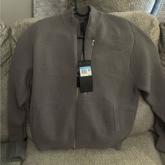 Nike Men's Full-Zip Italian cashmere/wool Gray Sweater New With Tags